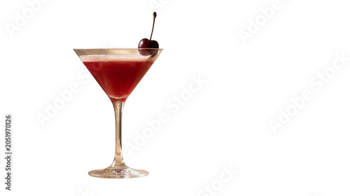 Chocolate Cherry Martini cocktail , PNG image with transparent background.
