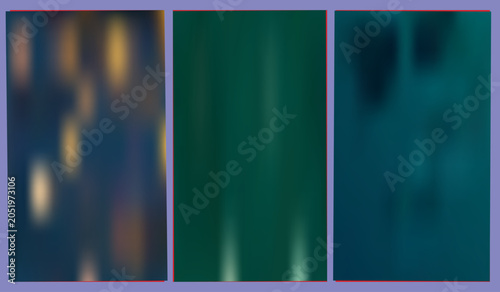Three vertical abstract background, templates with dark, moody gradient colors, and soft blurred, light reflections