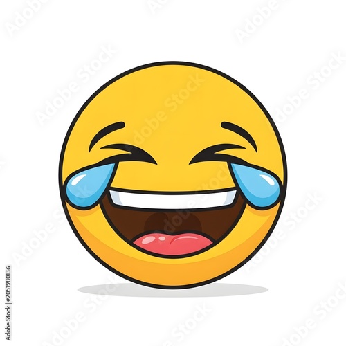 Yellow laughing emoji face with tears of joy