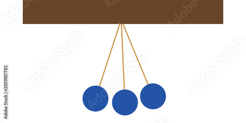 Tableau sur toile Vector illustration of a simple pendulum, object of study of motion and gravitational force, study of physics, exact sciences