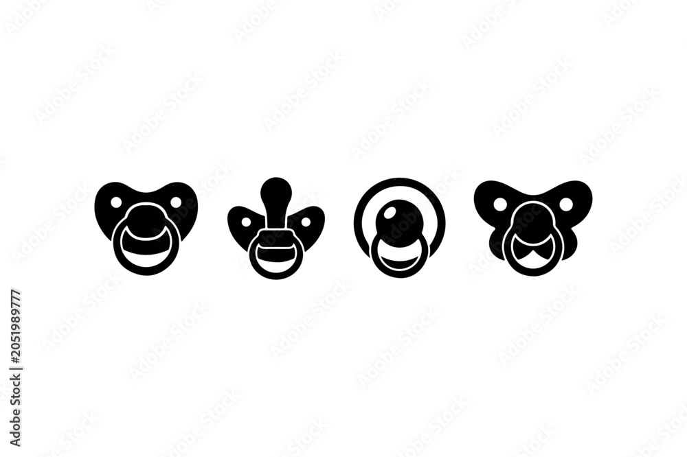Fototapeta premium pacifier silhouettes collection vector set