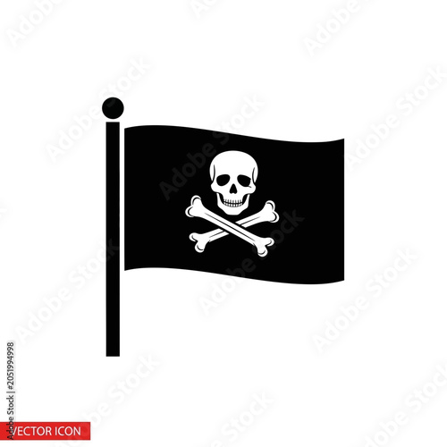 Tableau sur toile Pirate Flag Skull and Crossbones Vector Icon