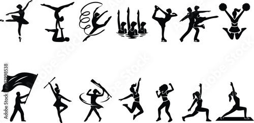 Φωτογραφία Dance Sport Silhouette Collection Ballet Gymnastics Cheerleader Ice Skating Yoga