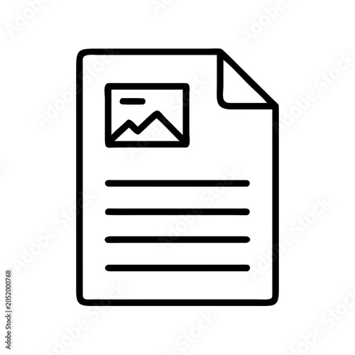 Minimalist document icon with photo placeholder