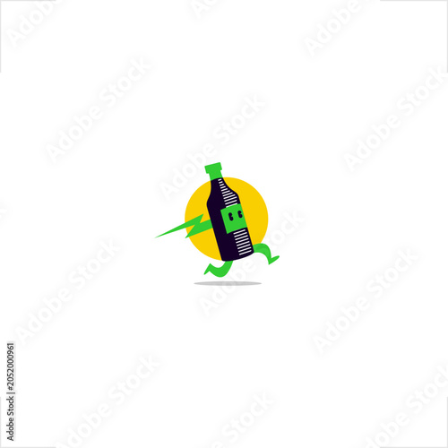 dynamic running energy drink bottle mascot represents a lively beverage industry niche with a playful cartoon style, creating an ideal solution for fitness branding and commercial packaging product