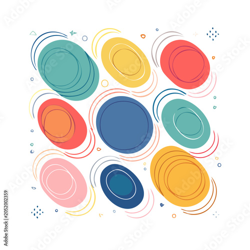 Abstract colorful shapes in flat design style