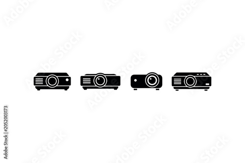 projector silhouettes collection vector set