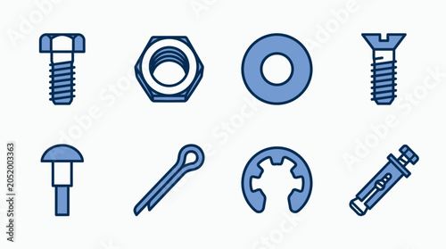 Fotografia Collection of various metal fasteners 1.