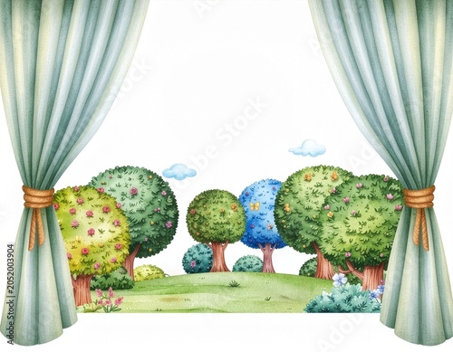 summer landscape with a window