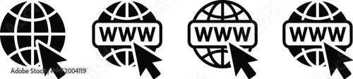 Internet Website Icons with Cursor Click