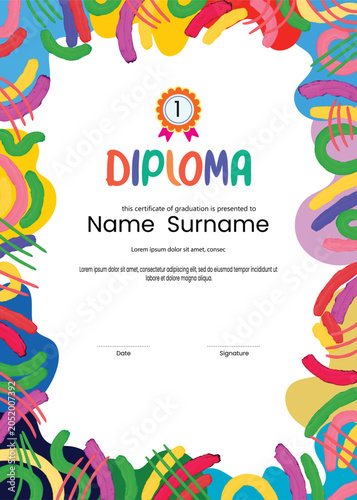 KIDS SERTIFICATE TEMPLATE VECTOR DESIGN