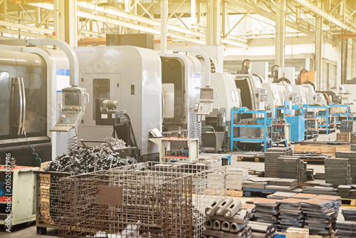 Industrial Metal Fabrication Workshop with CNC Machines