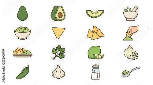 Bild auf Leinwand Colorful ingredients for making guacamole dip