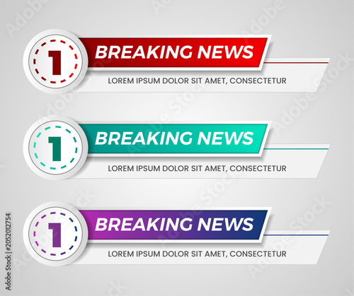 Breaking News Lower Third Banner Collection – Modern TV Broadcast Headlines Template Set
