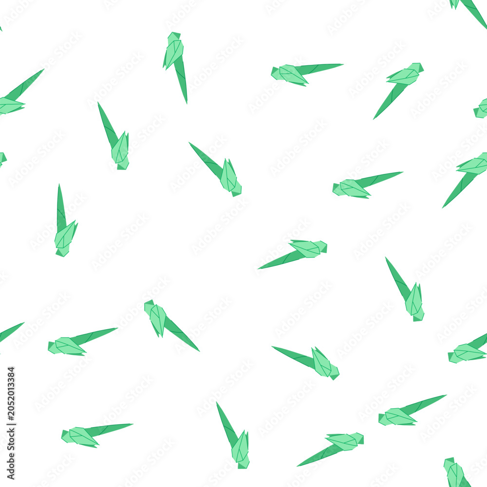 Naklejka premium pattern elephant origami animals cartoon. swan butterfly, dog fish, horse bird elephant origami animals sign. seamless symbol vector illustration