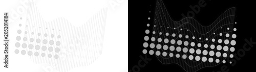 Cuadro en lienzo PNG image of Halftone dot pattern, abstract gradient texture with wavy lines, mo
