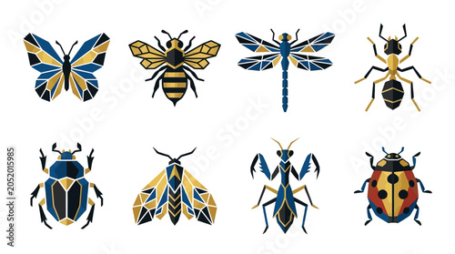 Fotografía Colorful Insects and Bugs Collection.