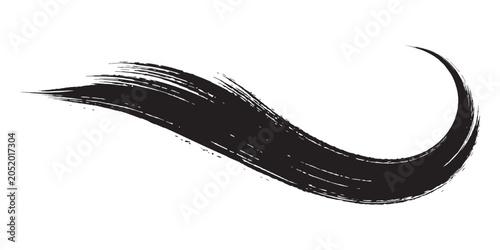 Dynamic Black Paint Brush Stroke with Textured Details.