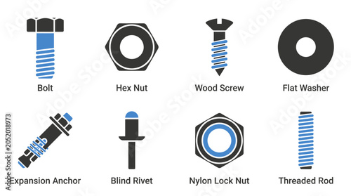 Tableau sur toile Assorted Industrial Metal Fasteners Collection.