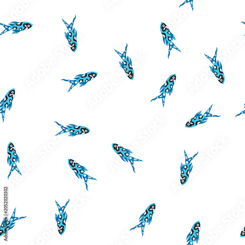 Canvastavla pattern tetra decorative fish cartoon