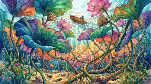 Vibrant Underwater Scene beautiful background design concept