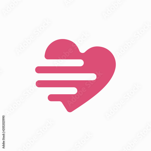 love heart fast dash digital tech logo vector icon illustration