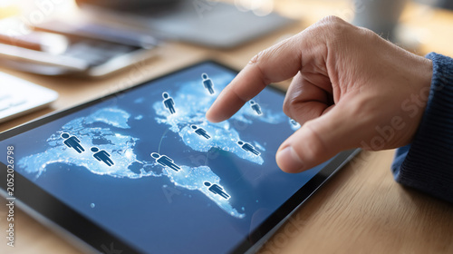 Global Connection: A finger...