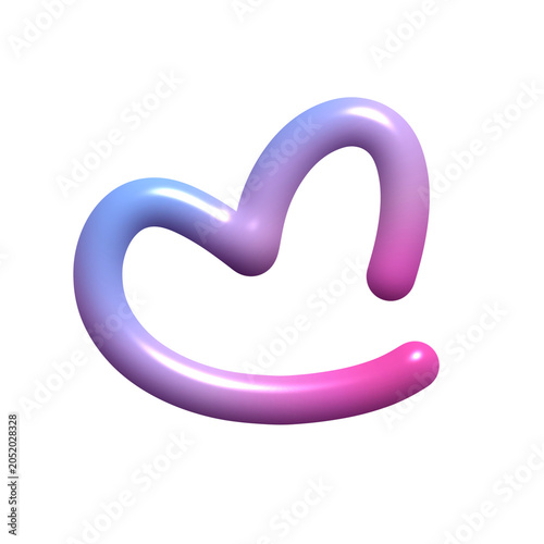 Glossy Pastel 3D Twisted Loop Shape Isolated on Transparent Background