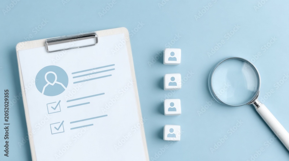 Fototapeta premium A candidate seeks employment through a formal interview, while the staff manages the recruitment and hiring of exceptional new talent.
