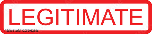 The word legitimate displayed prominently inside a red rectangular frame