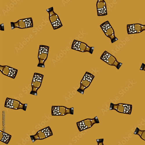 Canvas Print seamless pattern penicillin antibiotic pills cartoon
