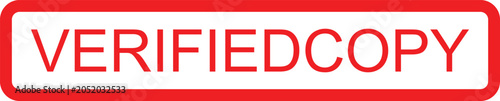 Verified copy red stamp label graphic element