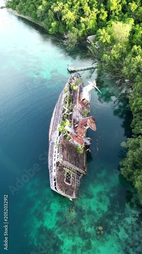Ship wreck in the Solomon Islands 