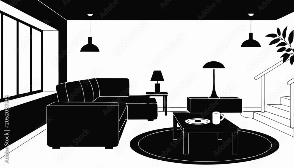 Fototapeta premium interior design of living room