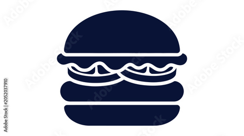 Vegan burger silhouette icon for plant based food design