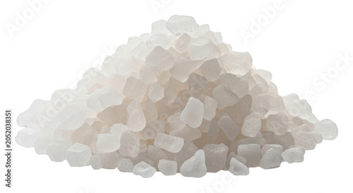 Fotografie Pure white coarse sea salt crystals piled into a heap with sharp textured grains