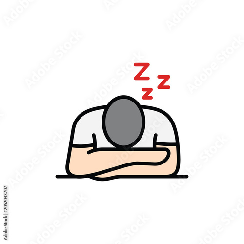 Fotografía Fatigue and sleepy vector icon