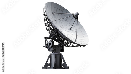 Cuadro en lienzo Large metallic satellite dish antenna with complex metal structure, isolated on