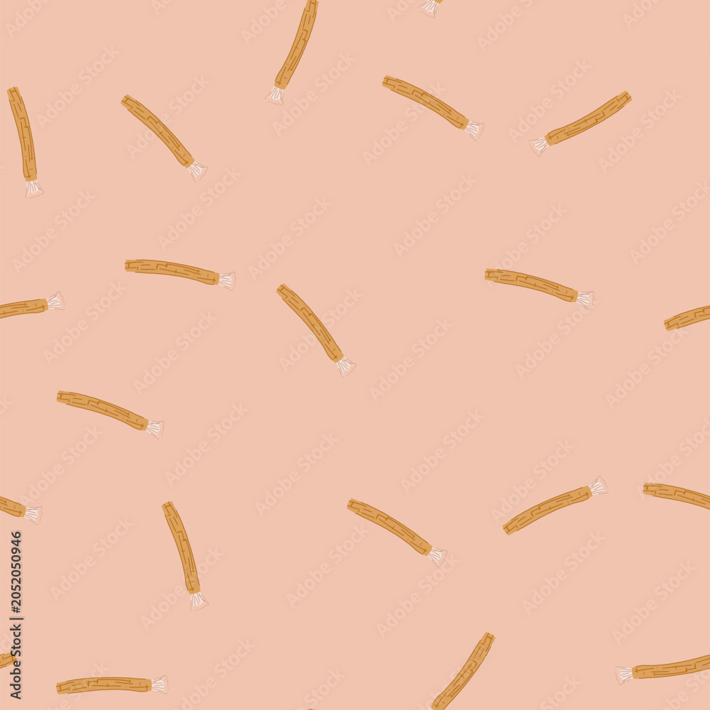 Fototapeta premium pattern traditional miswak stick from the arak tree for natural, plastic free oral care and fresh breath on a white background sustainable, cultural dental hygiene tool