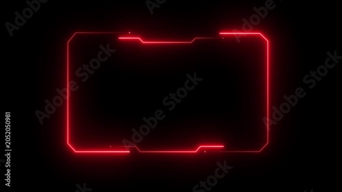 Hud frames red user interface elements design modern technology futuristic control panel screen digital hologram. abstract tech sci fi hologram frame. motion graphic of neon HUD concept.