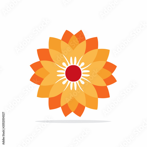 Stylized Orange and Yellow Flower Logo