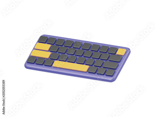 Keyboard icon 3d rendering illustration