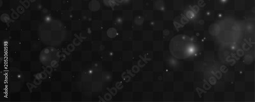 Bild auf Leinwand Bright white dust glows softly with floating luminous particle trails