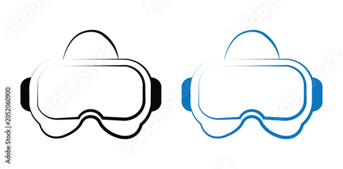 Canvastavla Virtual reality headset icon in outline and blue colors indicating immersive exp