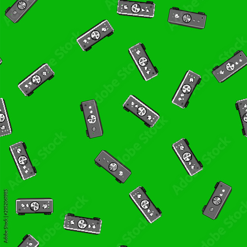 Obraz na plátně seamless pattern equipment digital amplifier cartoon