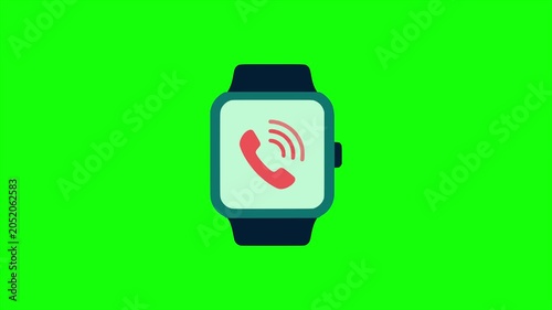 incoming call phone smartwatch communication technology animation HD 4K