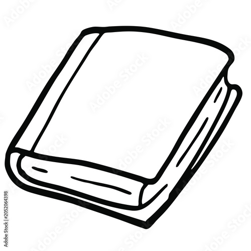 Simple line art drawing of a closed book for coloring.