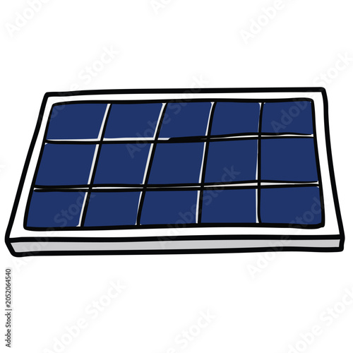 Hand drawn doodle illustration of a solar panel.