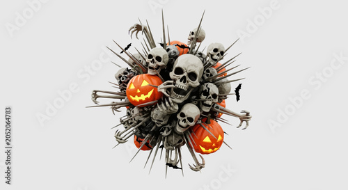 Obraz na płótnie Skulls and bones Halloween decoration.