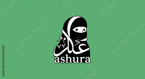 Foto Symbolic representation of ashura with female figure and calligraphy